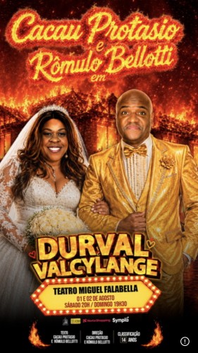 Cacau Protasio e Rômulo Bellotti em “Durval e Valcylange”
